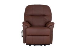 Lars Riser Recliner Single Motor Leather Chair - Burgundy.